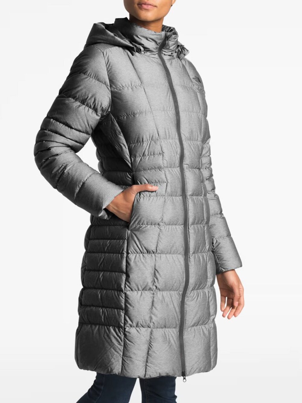 The North Face Women's Metropolis Parka II Grey Heather size XL 550 down parka
